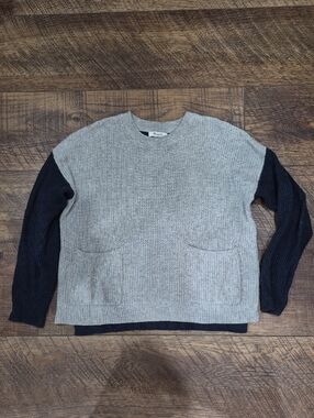 Women's Madewell Two Tone Crew Neck Sweater Size Medium Grandmacore